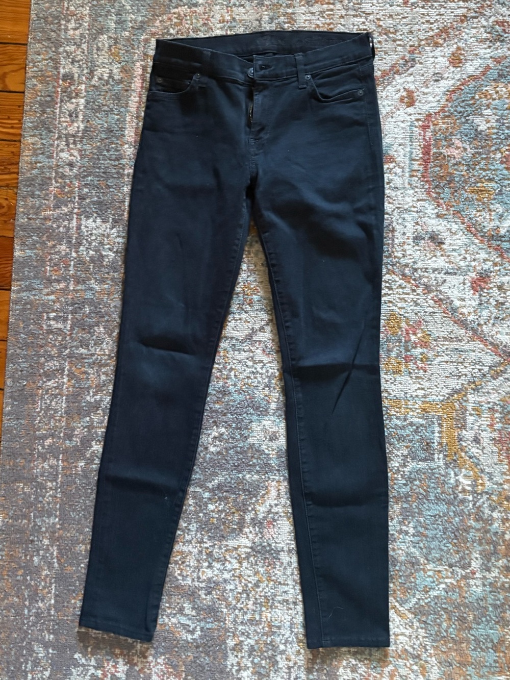 7 For All Mankind Women’s Black Skinny Jeans - Sleek Stretch Fit